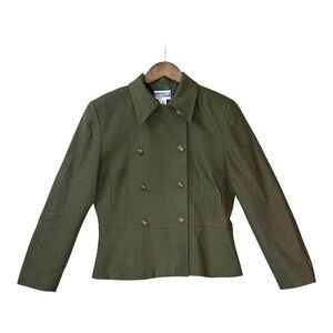 Vtg Pendleton Womens Wool Blazer 10 Green Military Tailored‎ Classic USA Made